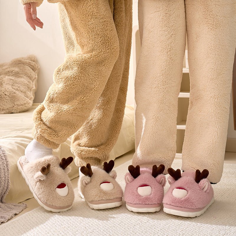 Cartoon Cotton Slippers Inner Velvet Insulated Cotton - padded Shoes - Santa Secret Sanctuary
