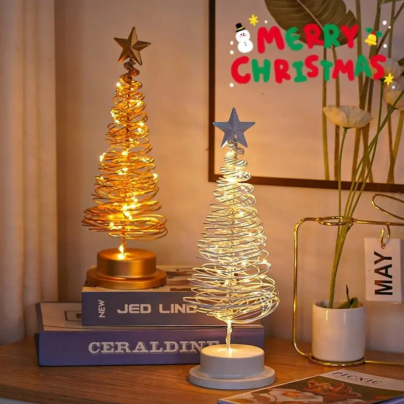 LED Christmas Tree Spiral Light Desk Lamp - Santa Secret Sanctuary