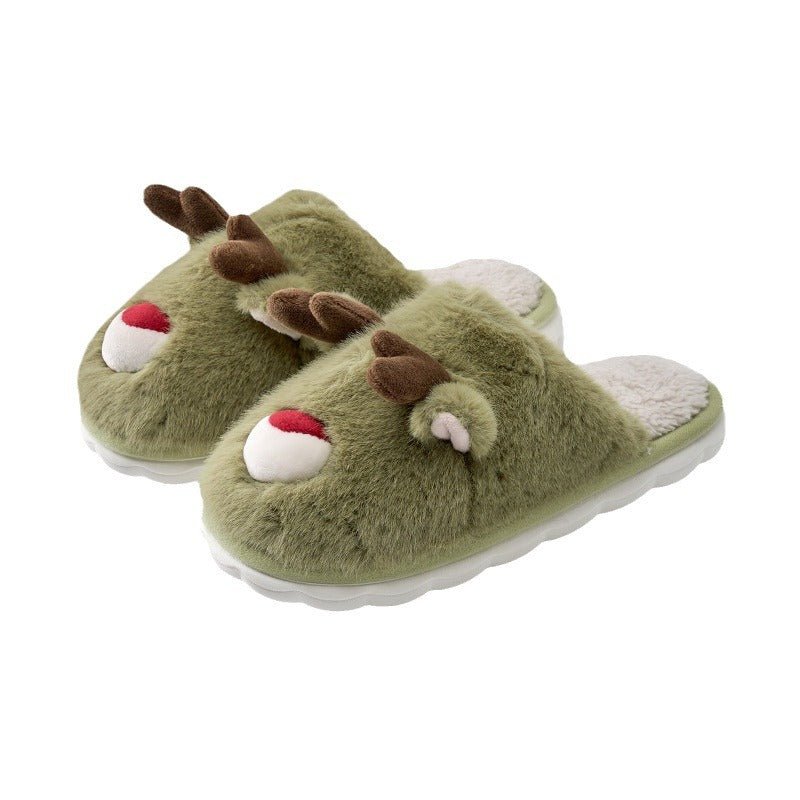 Cartoon Cotton Slippers Inner Velvet Insulated Cotton - padded Shoes - Santa Secret Sanctuary